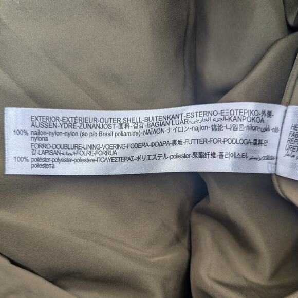 ZARA hooded puffer coat khaki green zip water repellent women's size XS - Picture 10 of 12